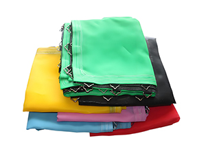 Colorful trampoline mat with hooks and spring cover