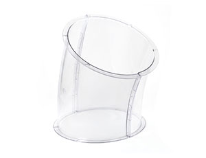 35 degree transparent tube with edge