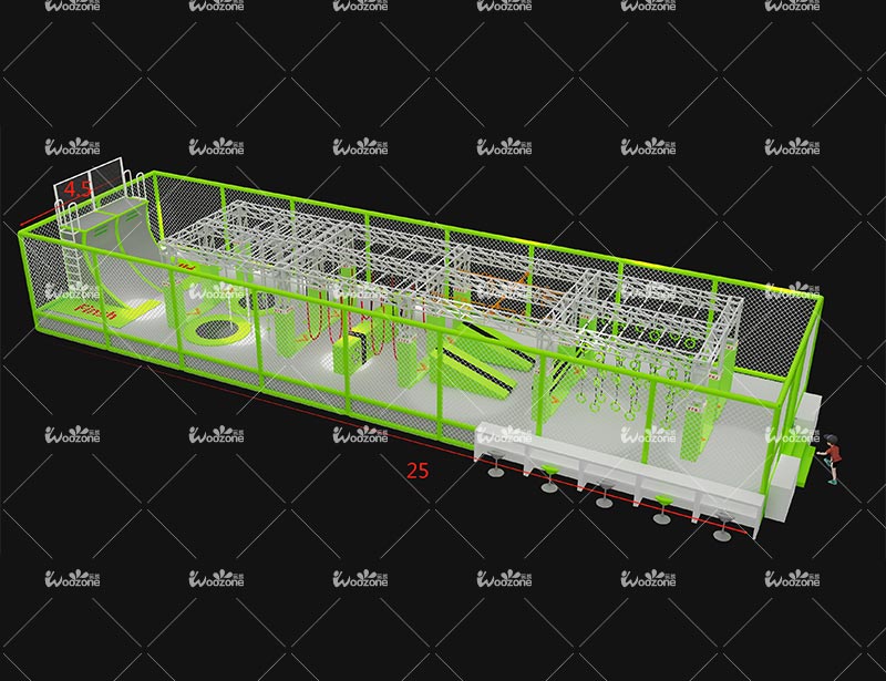 /WZ-NJ25007 Indoor Elevated Ninja Warrior Adventure Park