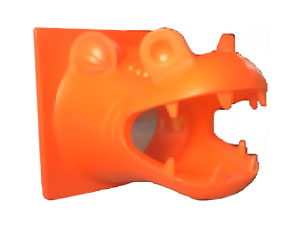 Plastic dinosaur (with gate and mirror)