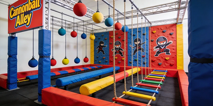Cannonball Alley Ninja Warrior Obstacle Course 1552