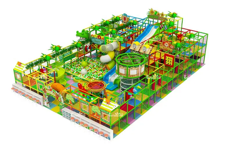 TUV & CE certified large indoor playground equipment integrated with trampoline park for commercial amusement
